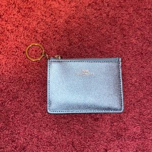 Coach blue wallet keychain